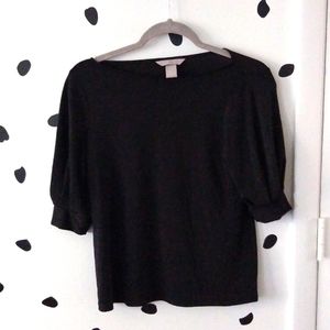 Black Puff Sleeve Blouse